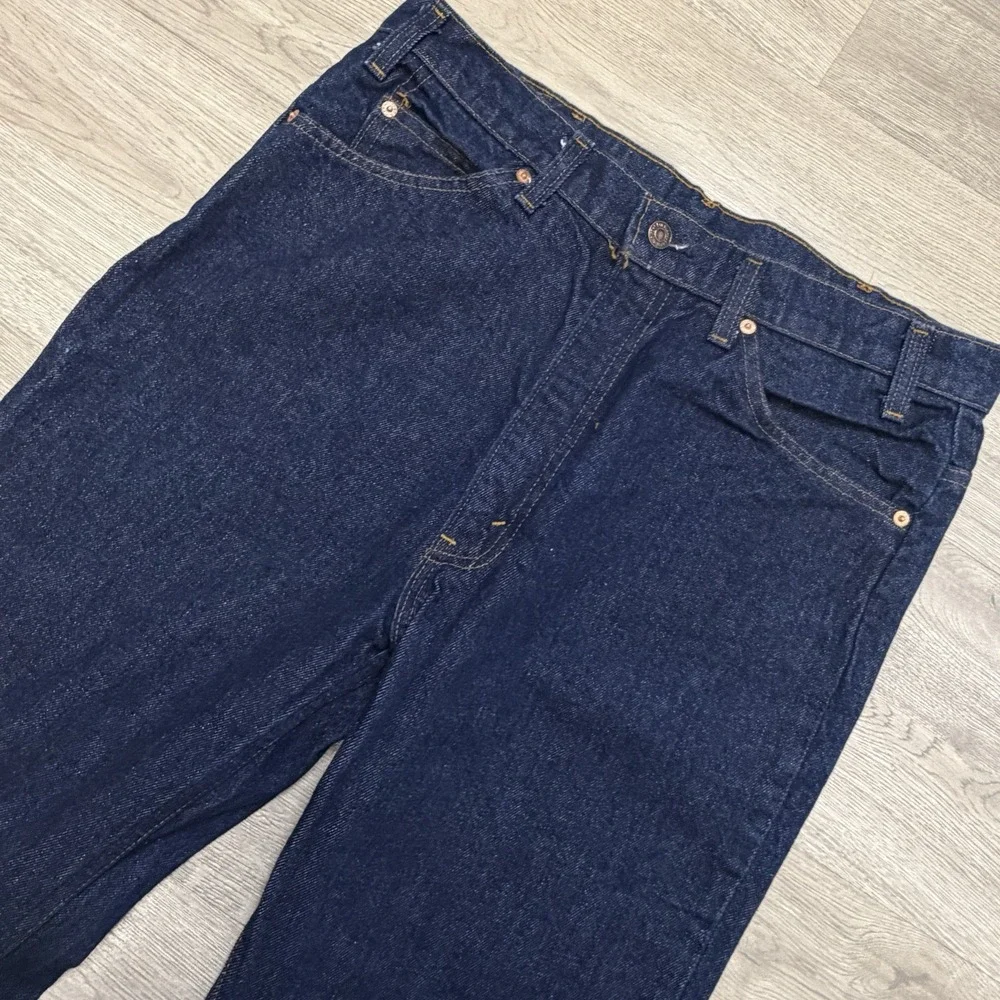 Vintage 1984 Levi's 517 Jeans 36x34 Orange Tab USA Dark Rigid Indigo Bootcut